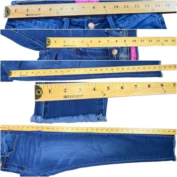 K's More Stretch High Rise Denim Skinny Blue Jeans Raw Hem Size 5 - Picture 12 of 12
